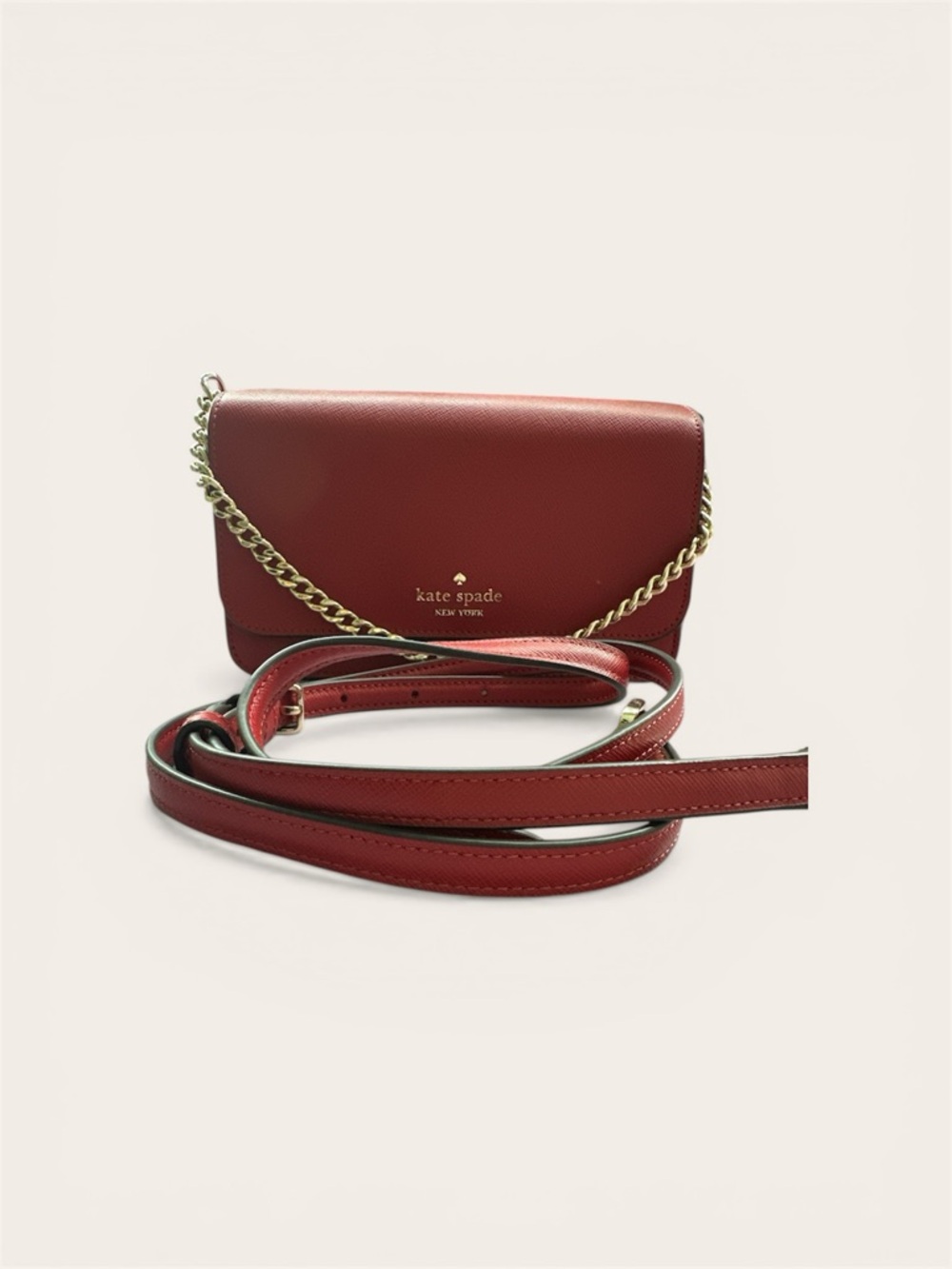 kate spade red leather chain-strap crossbody - Picture 5 of 5